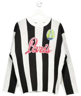 3.14 Black Paris Stripe Sweatshirt UK L