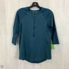 Athletic Top Long Sleeve Collar By Lululemon In Teal, Size: 6