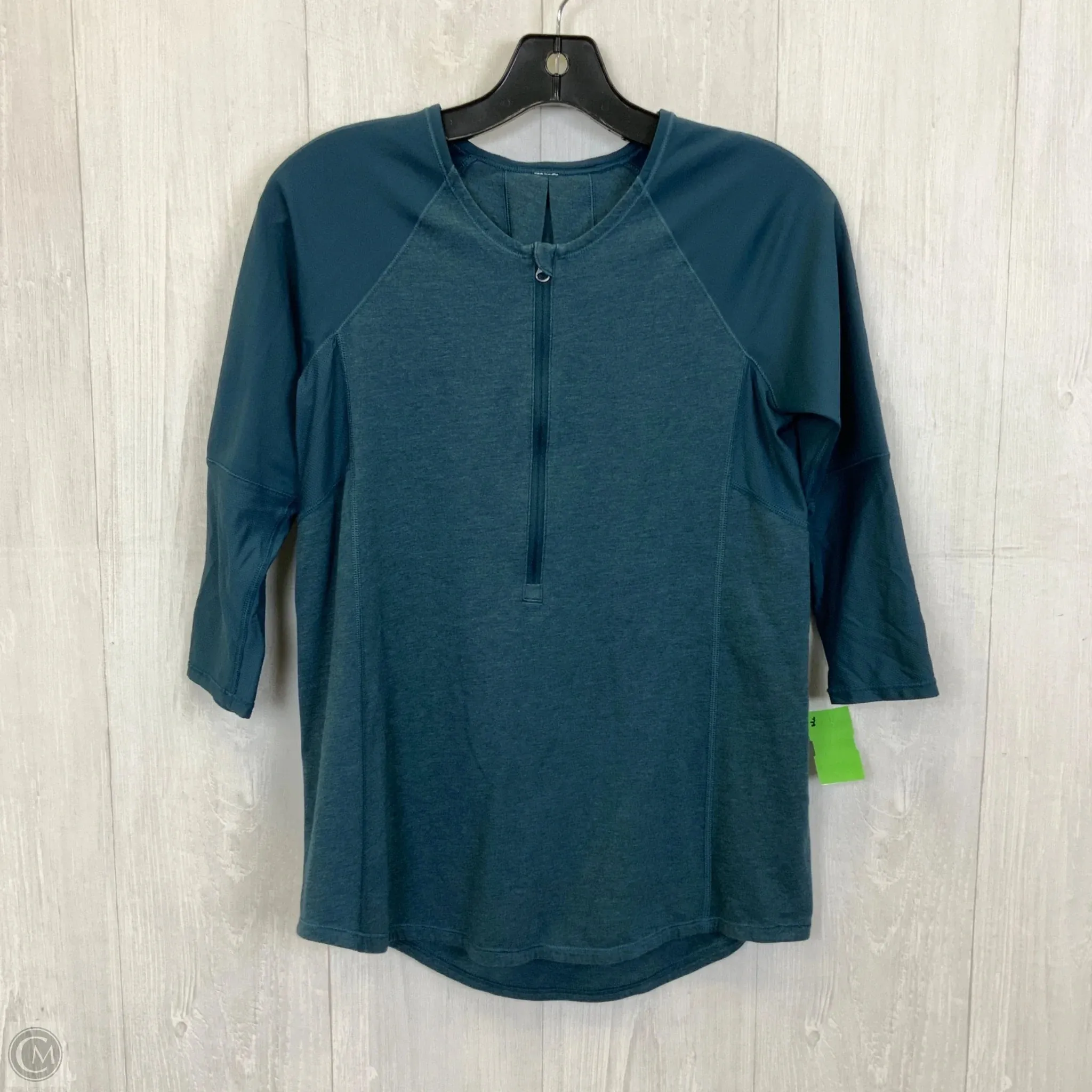 Athletic Top Long Sleeve Collar By Lululemon In Teal, Size: 6