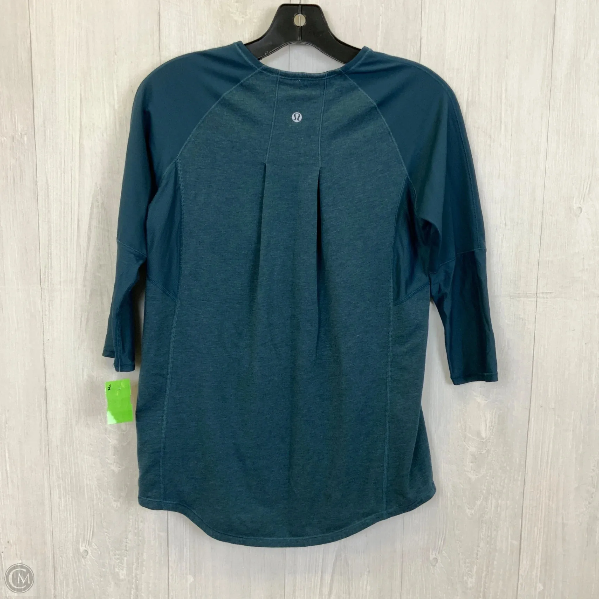 Athletic Top Long Sleeve Collar By Lululemon In Teal, Size: 6