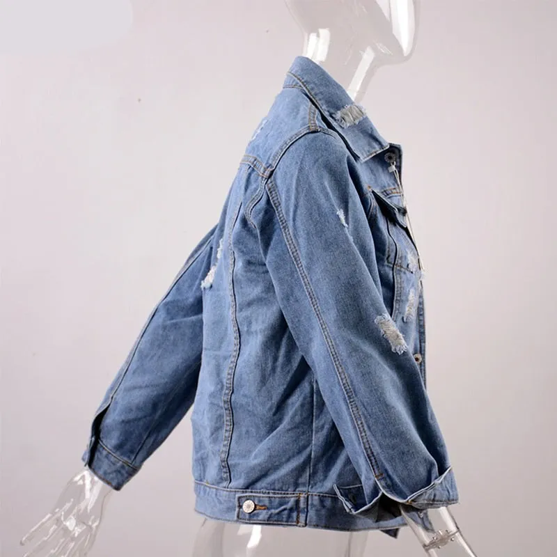 Basic Distressed Denim Jacket