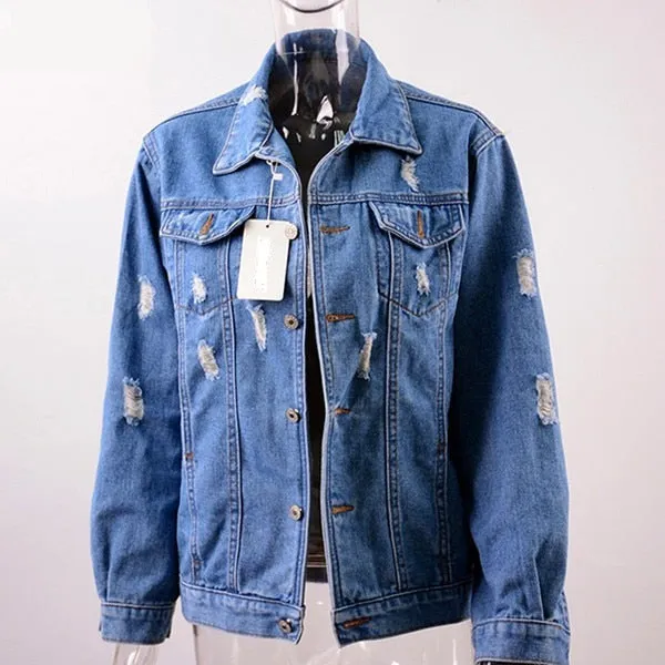 Basic Distressed Denim Jacket