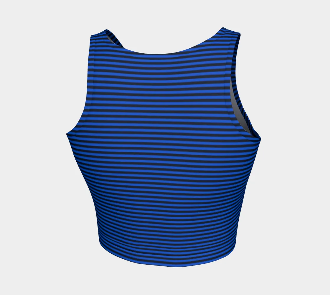 Blue Striped Crop Top