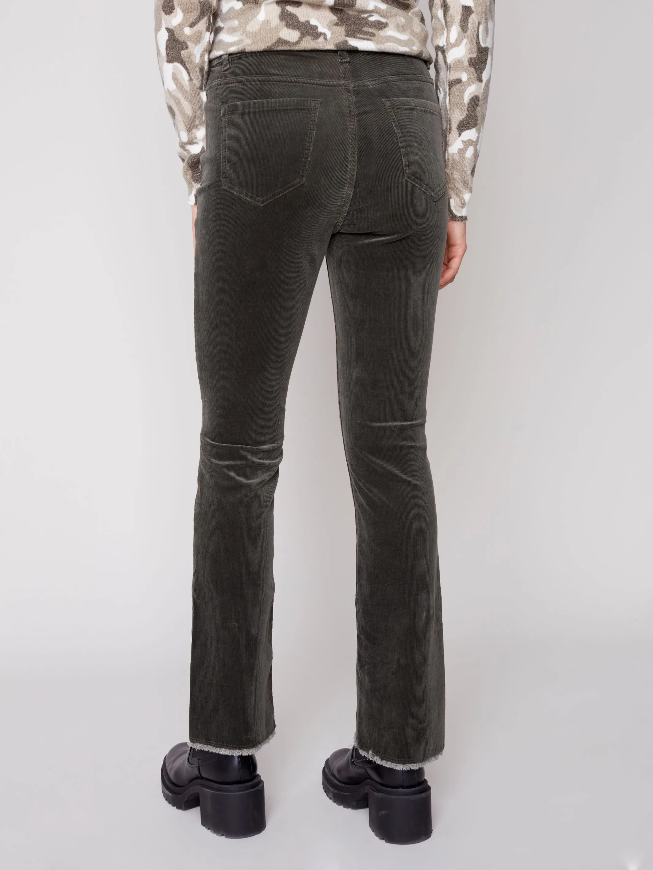Charlie B. Pine Corduroy Raw Hem Slim Pant