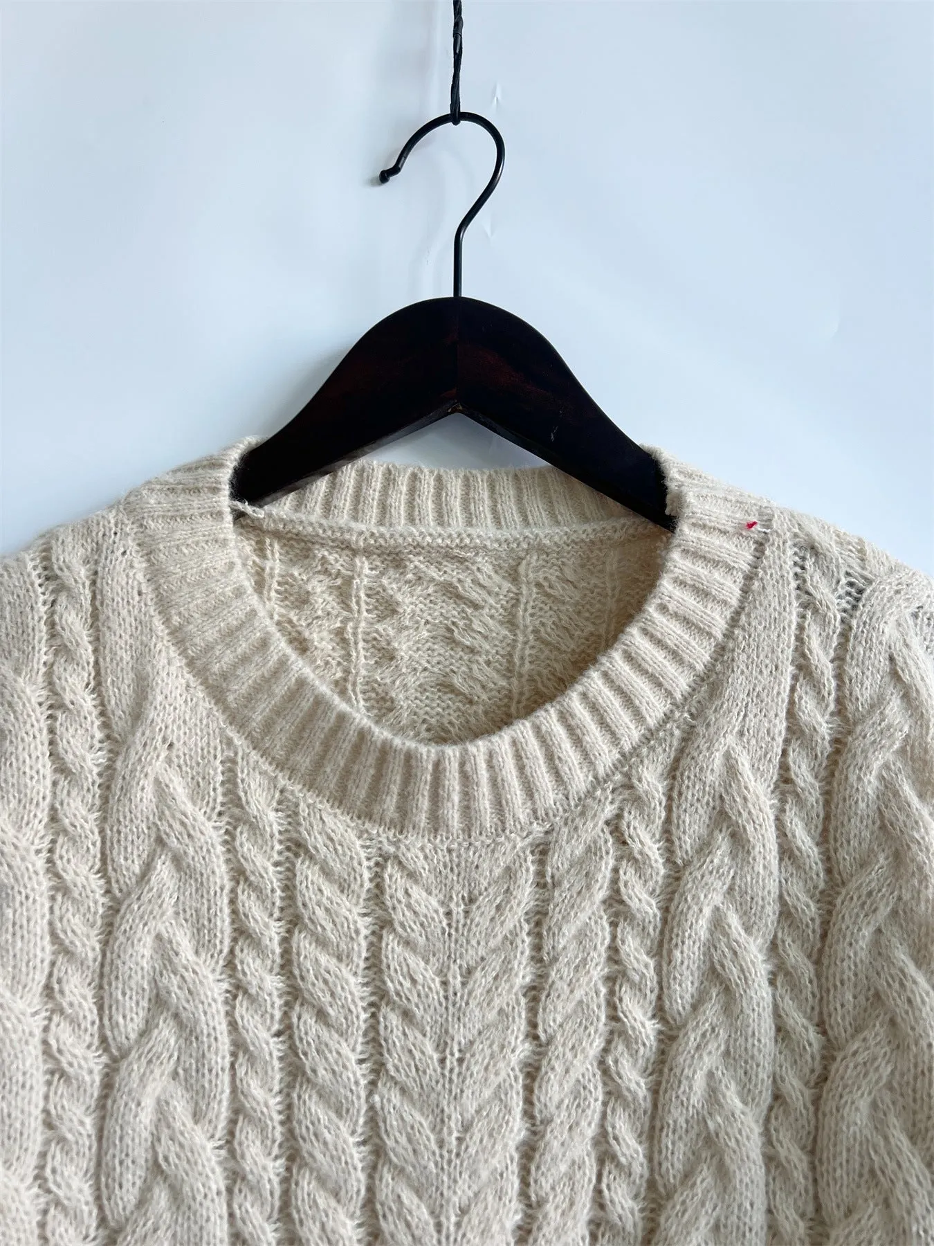 Fashion Vintage Vertical Stripes Twist Knitted Sweater