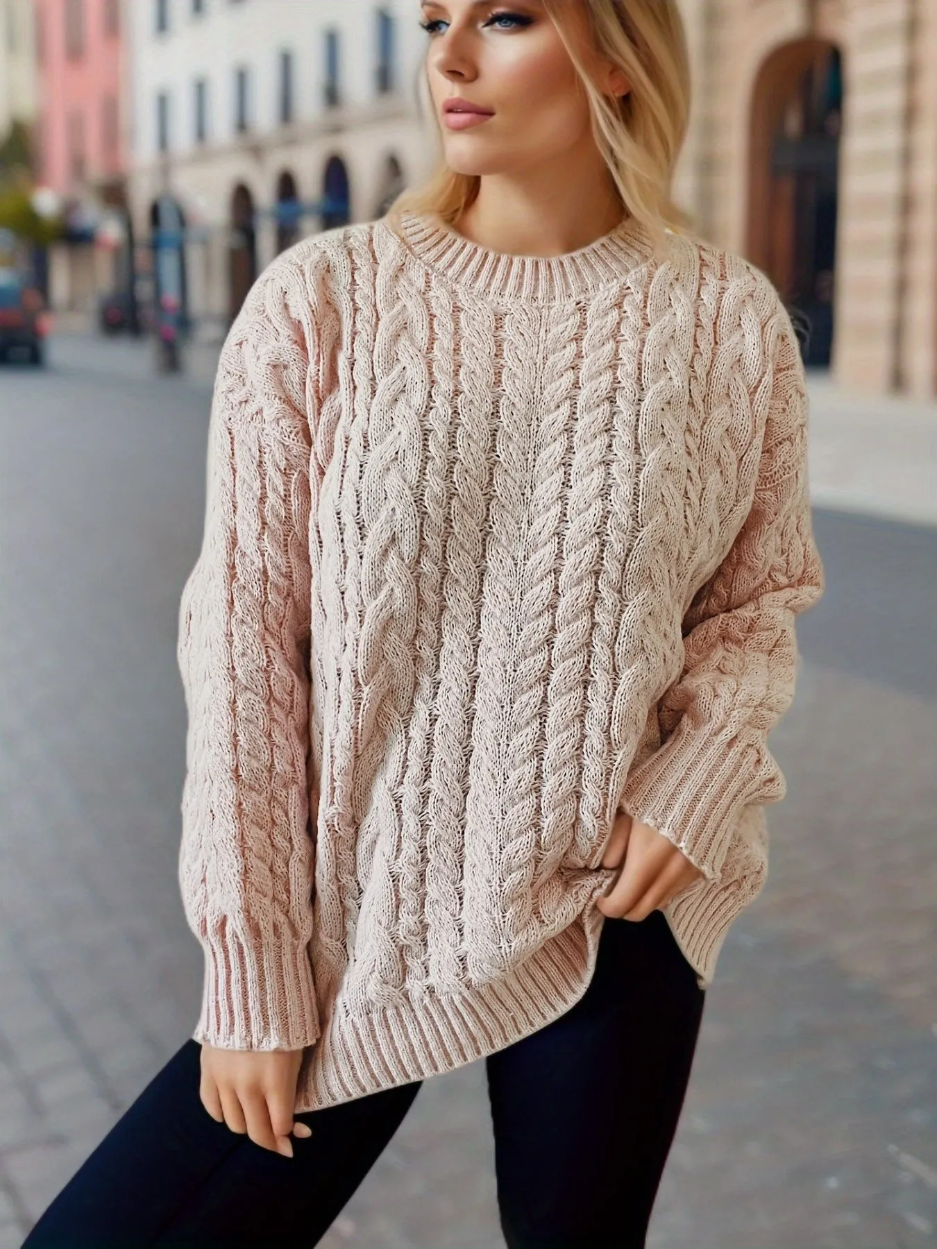 Fashion Vintage Vertical Stripes Twist Knitted Sweater