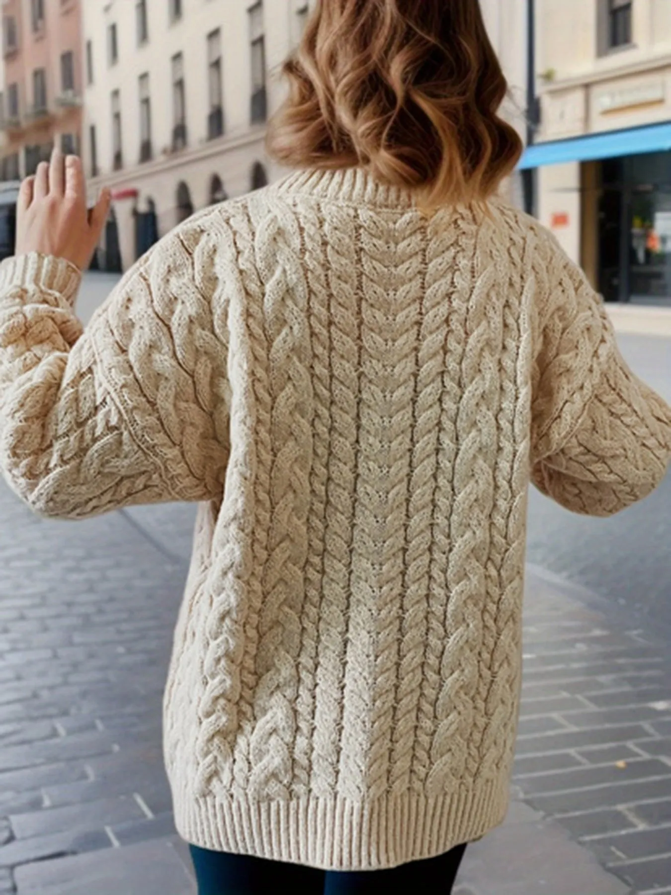 Fashion Vintage Vertical Stripes Twist Knitted Sweater
