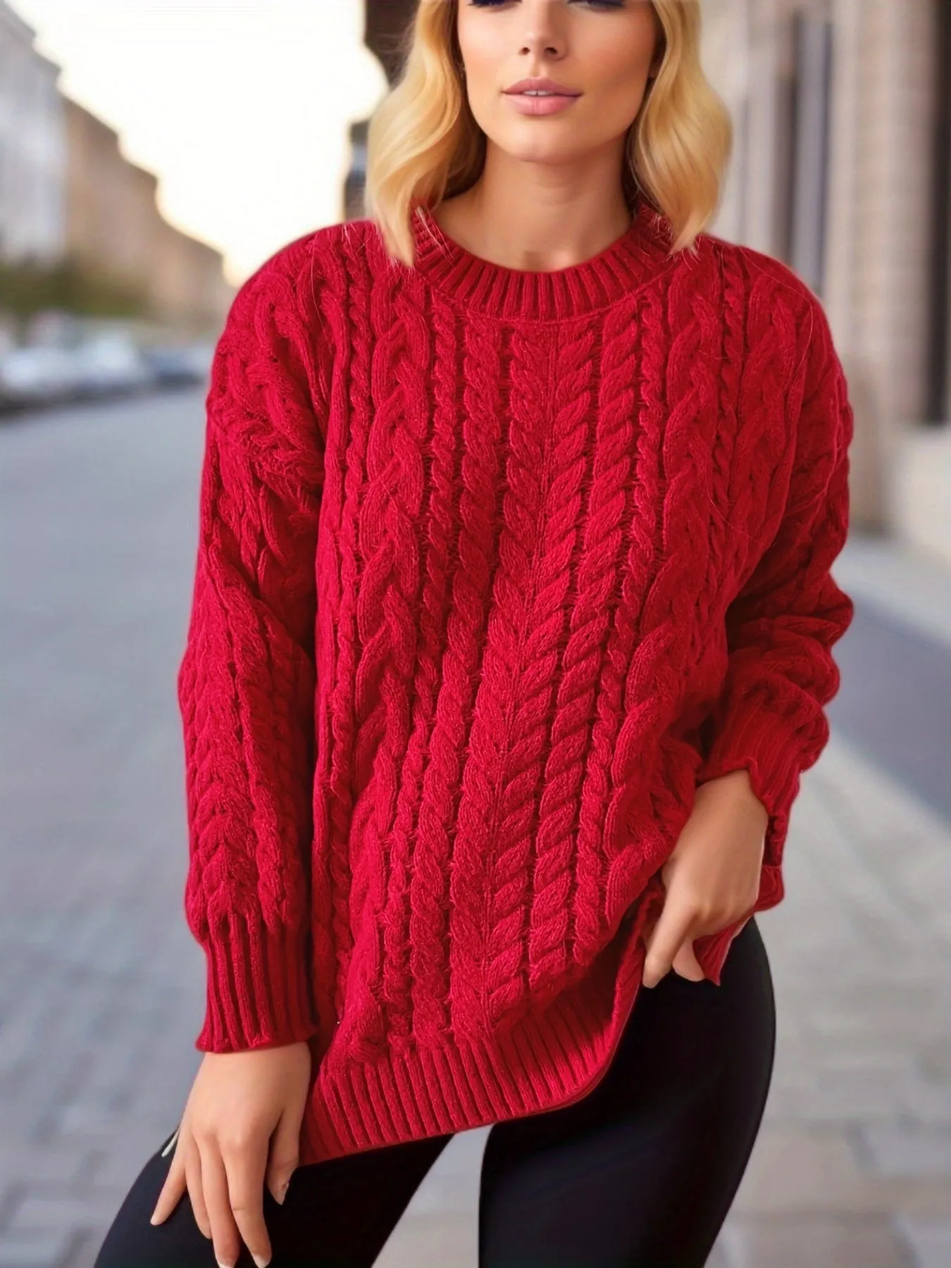 Fashion Vintage Vertical Stripes Twist Knitted Sweater