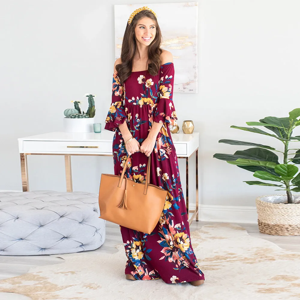 Floral Printed Long Summer Dresses