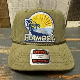 Hermosa Beach FIESTA Corduroy Baseball Cap - Olive Green