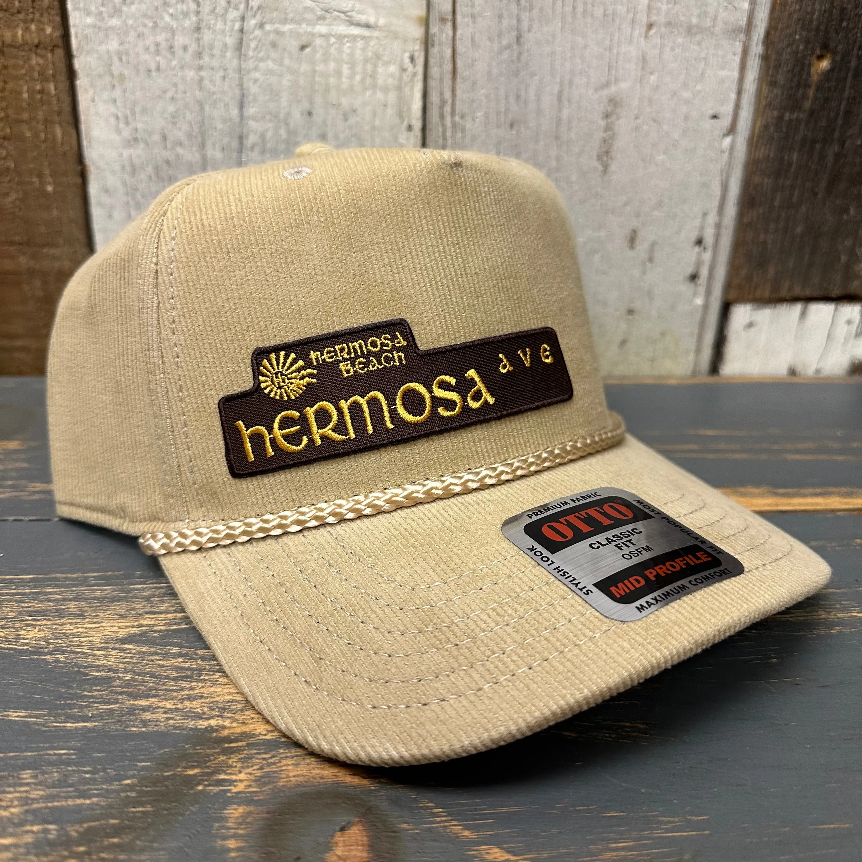 Hermosa Beach HERMOSA AVE Corduroy Baseball Cap - Khaki