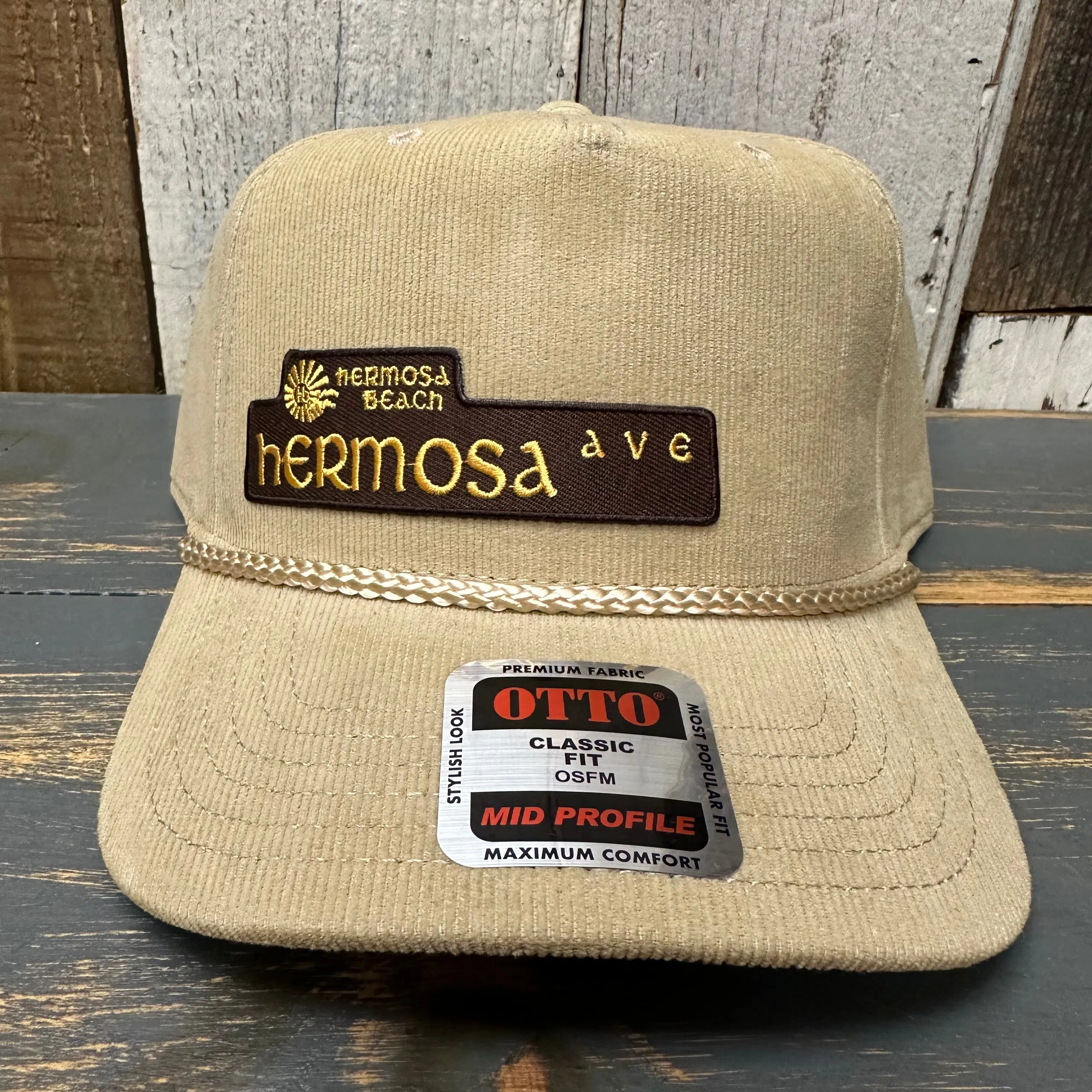 Hermosa Beach HERMOSA AVE Corduroy Baseball Cap - Khaki