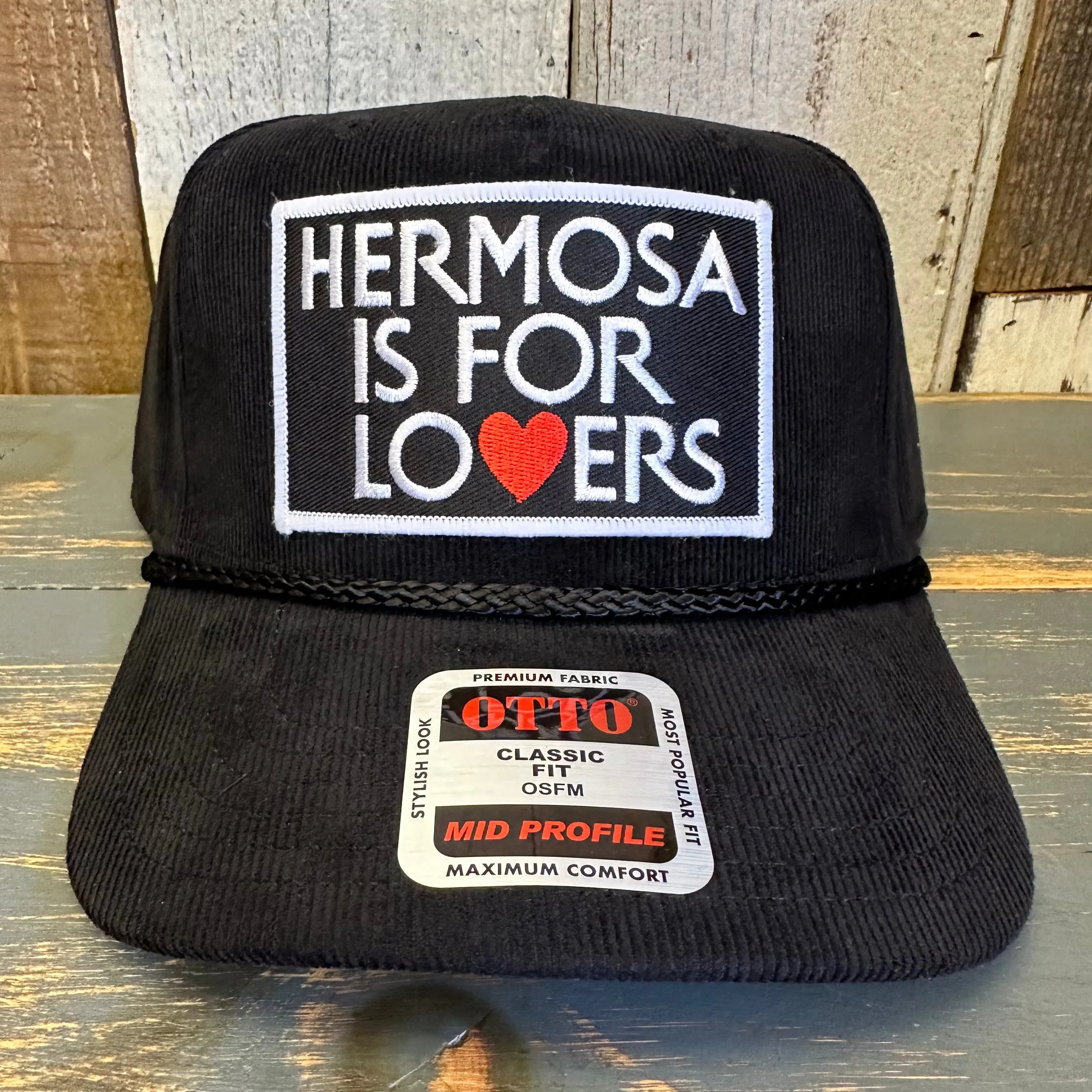 Hermosa Beach HERMOSA IS FOR LOVERS Corduroy Baseball Cap - Black