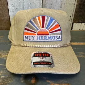 Hermosa Beach MUY HERMOSA Corduroy Baseball Cap - Khaki