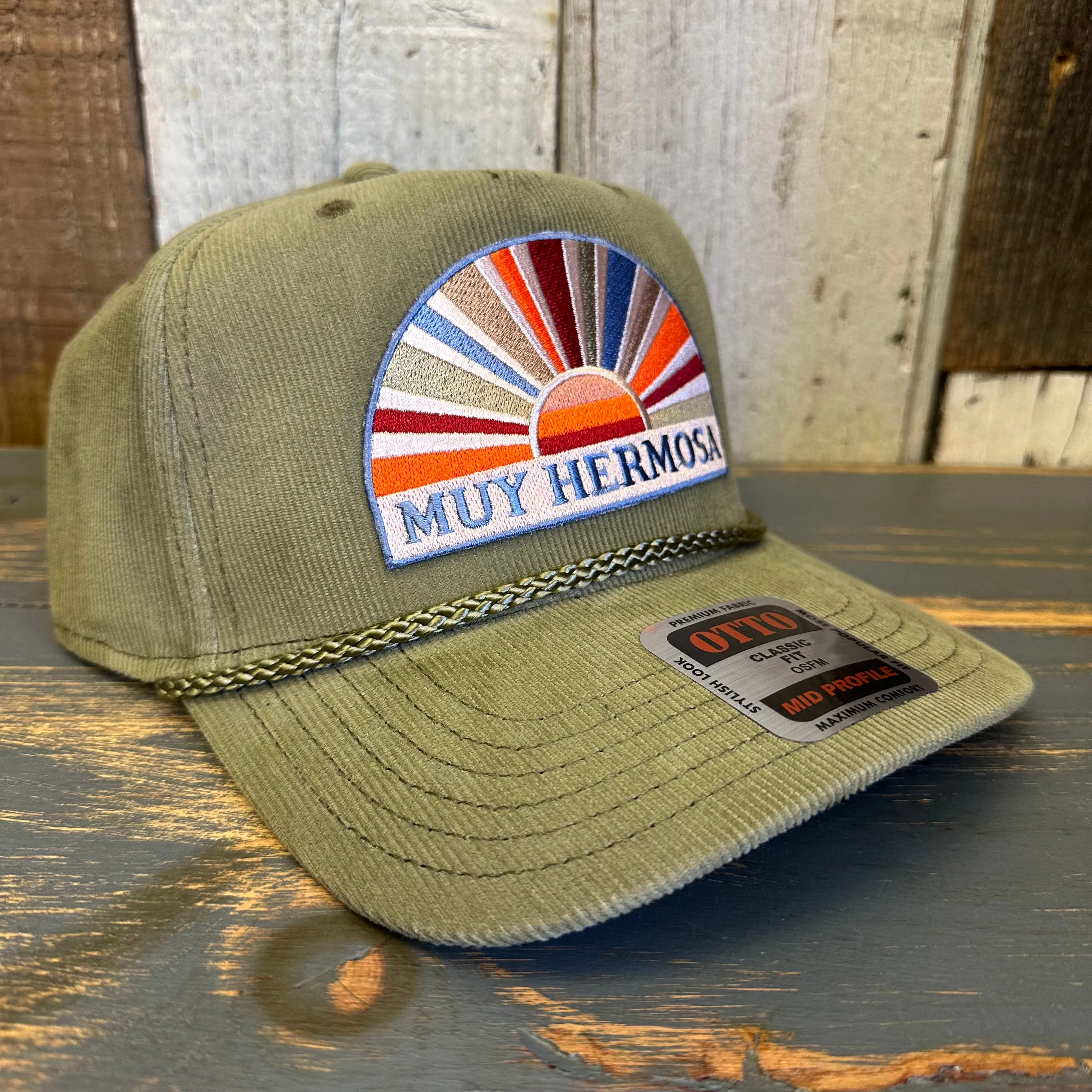 Hermosa Beach MUY HERMOSA Corduroy Baseball Cap - Olive Green