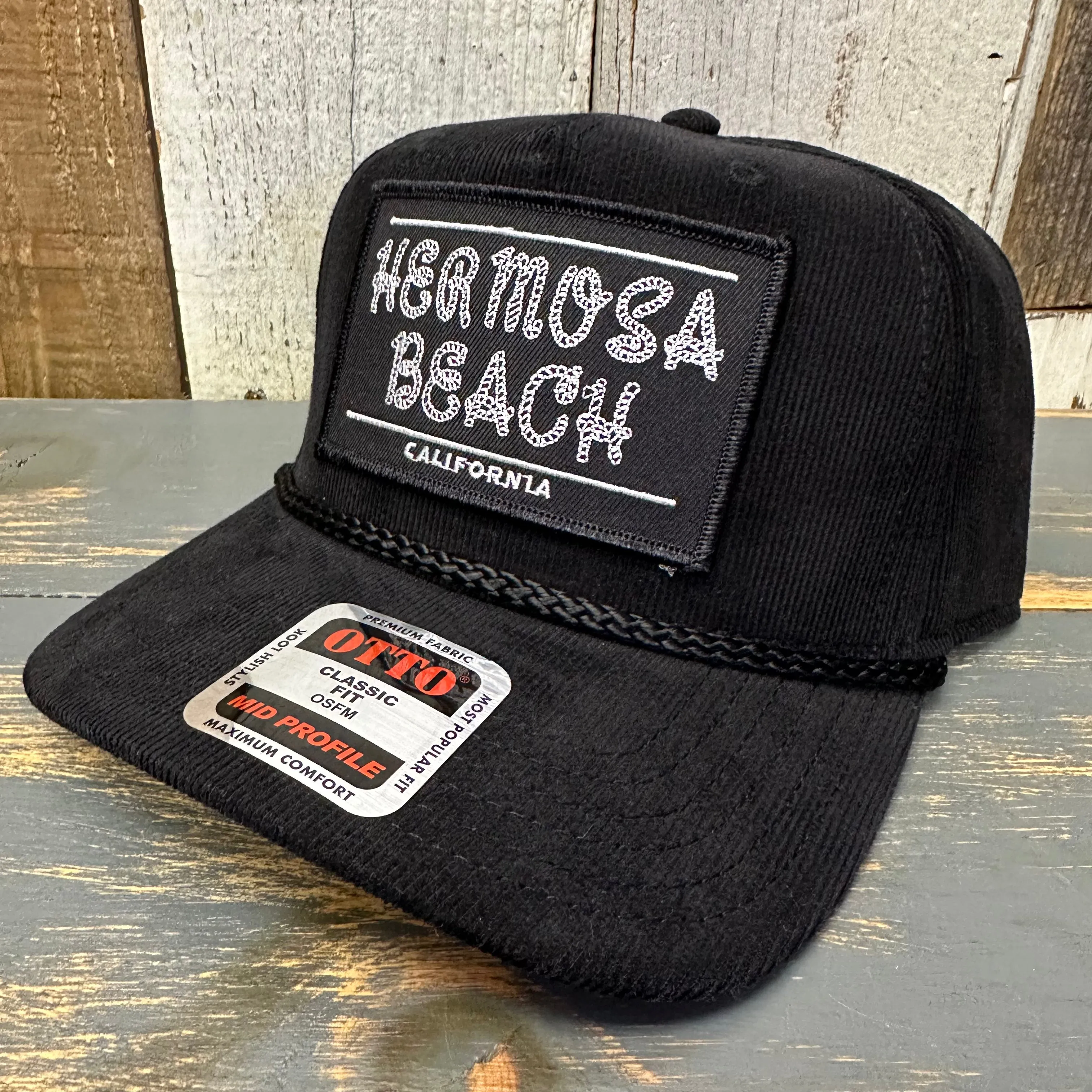 Hermosa Beach ROPER Corduroy Baseball Cap - Black
