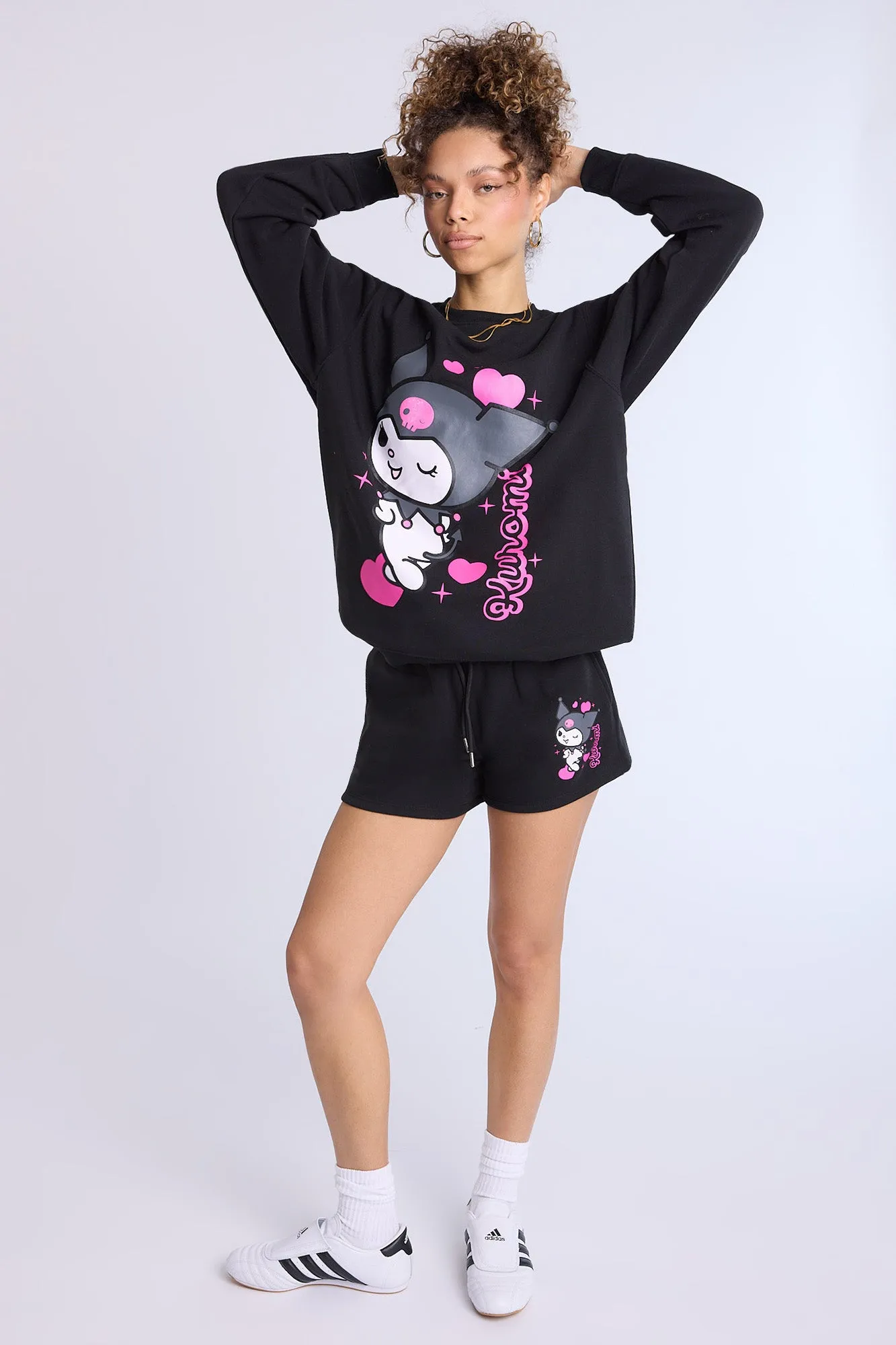 Kuromi Graphic Crew Neck Oversized Sweatshirt