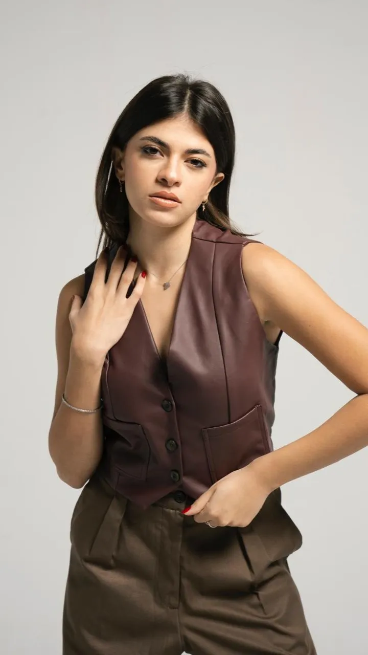 Leather Vest Blazer