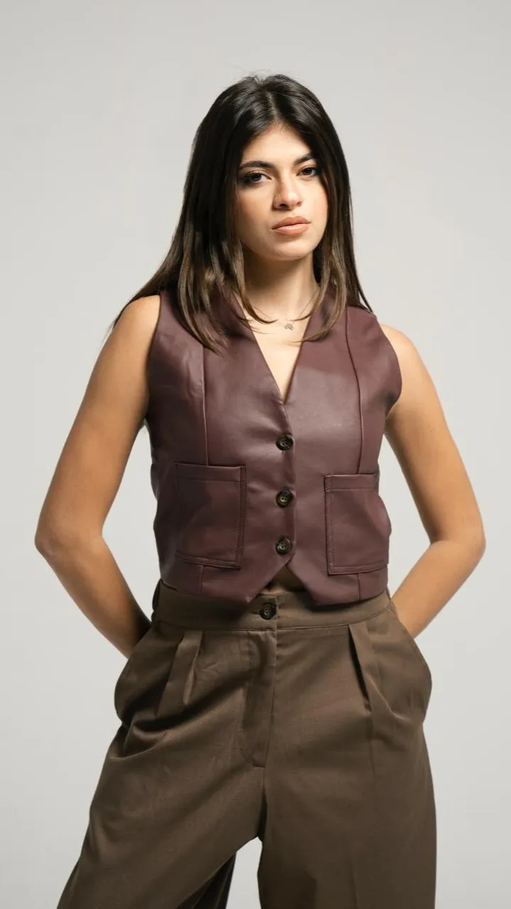 Leather Vest Blazer