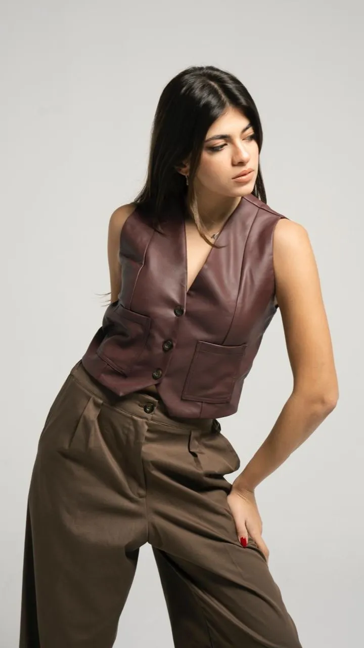 Leather Vest Blazer
