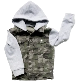 Little   Loved - Camo Hooded Denim Jacket