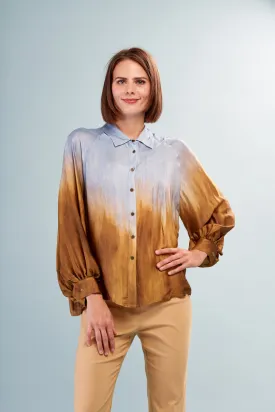 Ombre Print Button Down Top