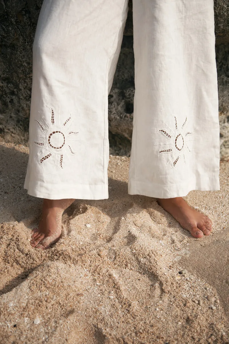 SUNLIGHT WIDE LEG PANT - OFF WHITE