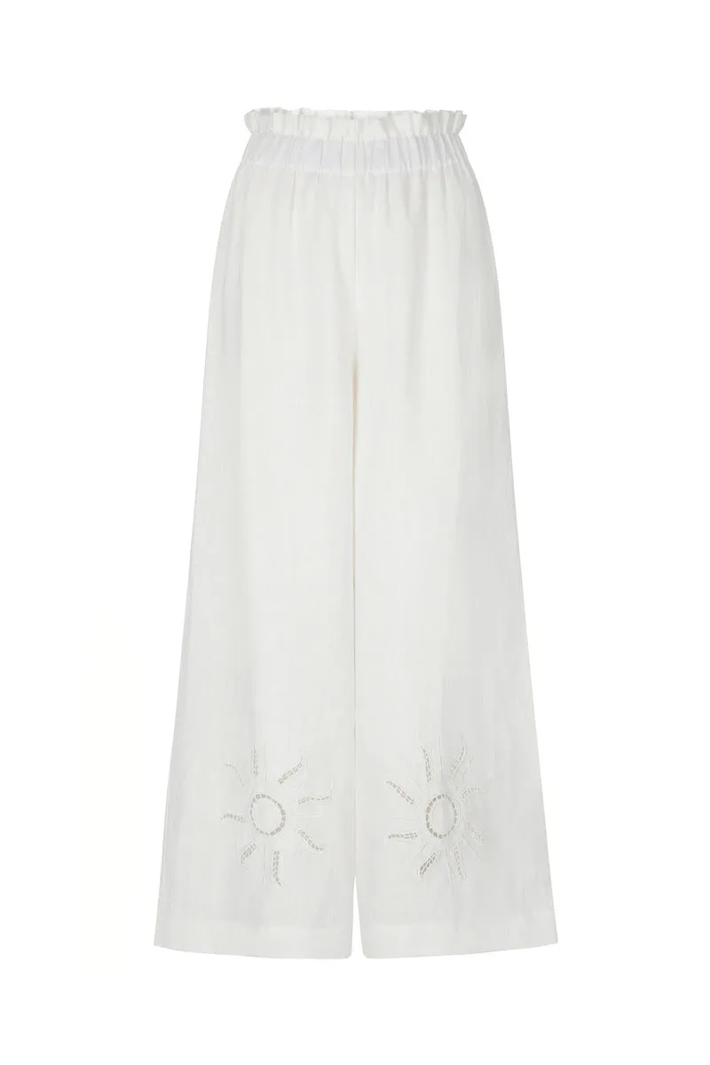 SUNLIGHT WIDE LEG PANT - OFF WHITE