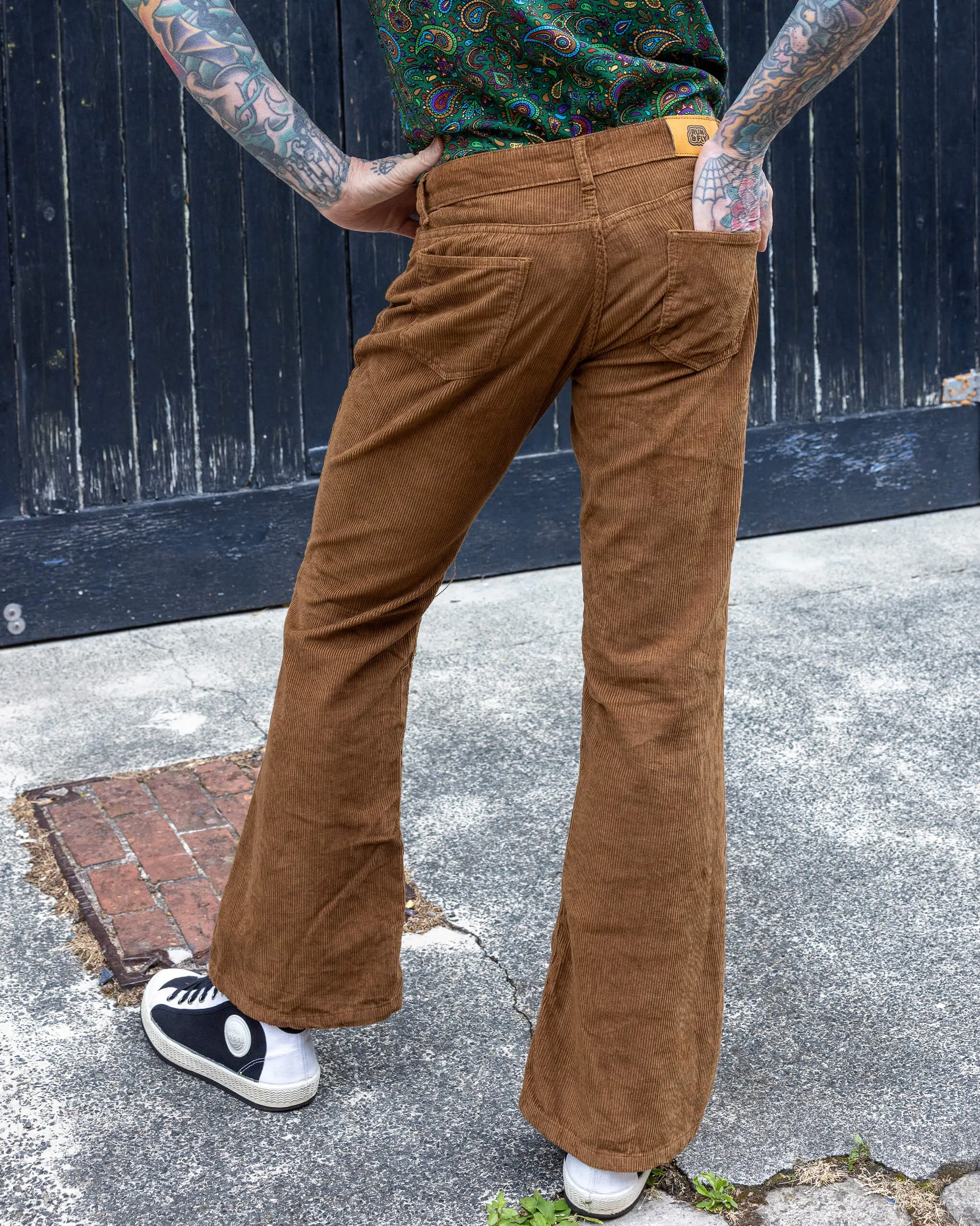 Tan Corduroy Bootcut Flares