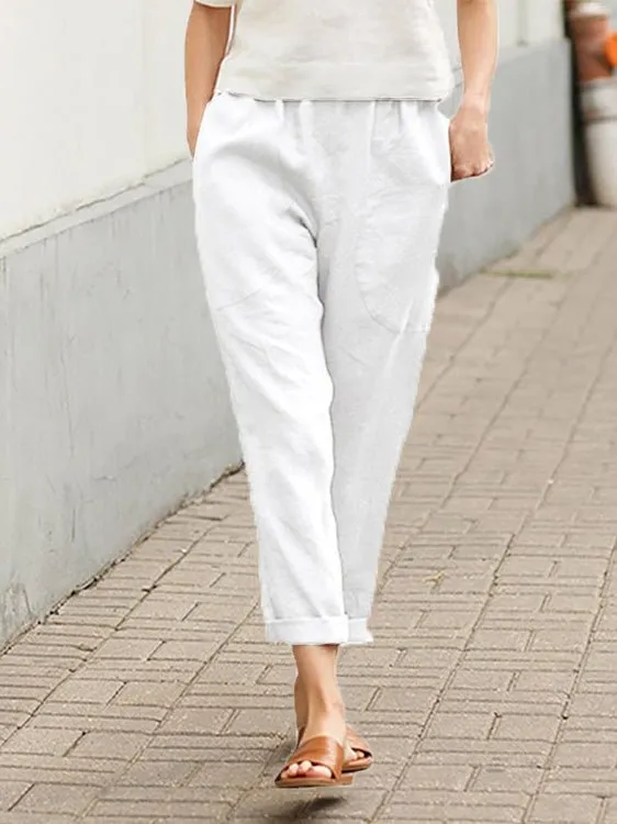 Women's Pants Casual Solid Pocket Harem Pants